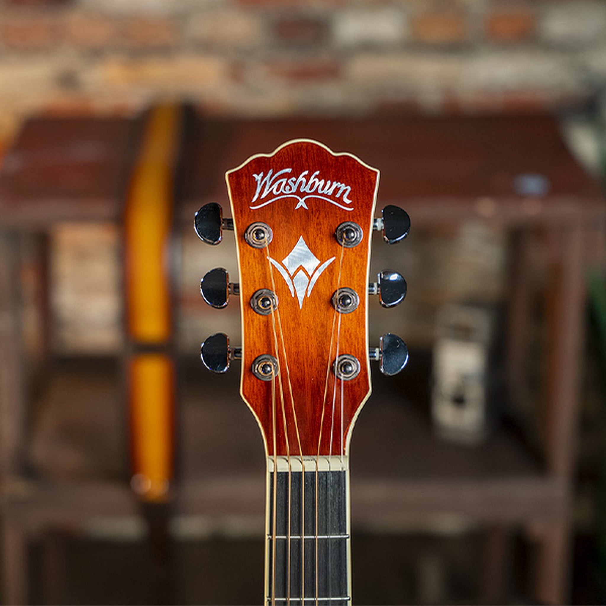 Washburn EA15 Festival Series Mini Jumbo Acoustic Electric Guitar. Ice Tea Burst