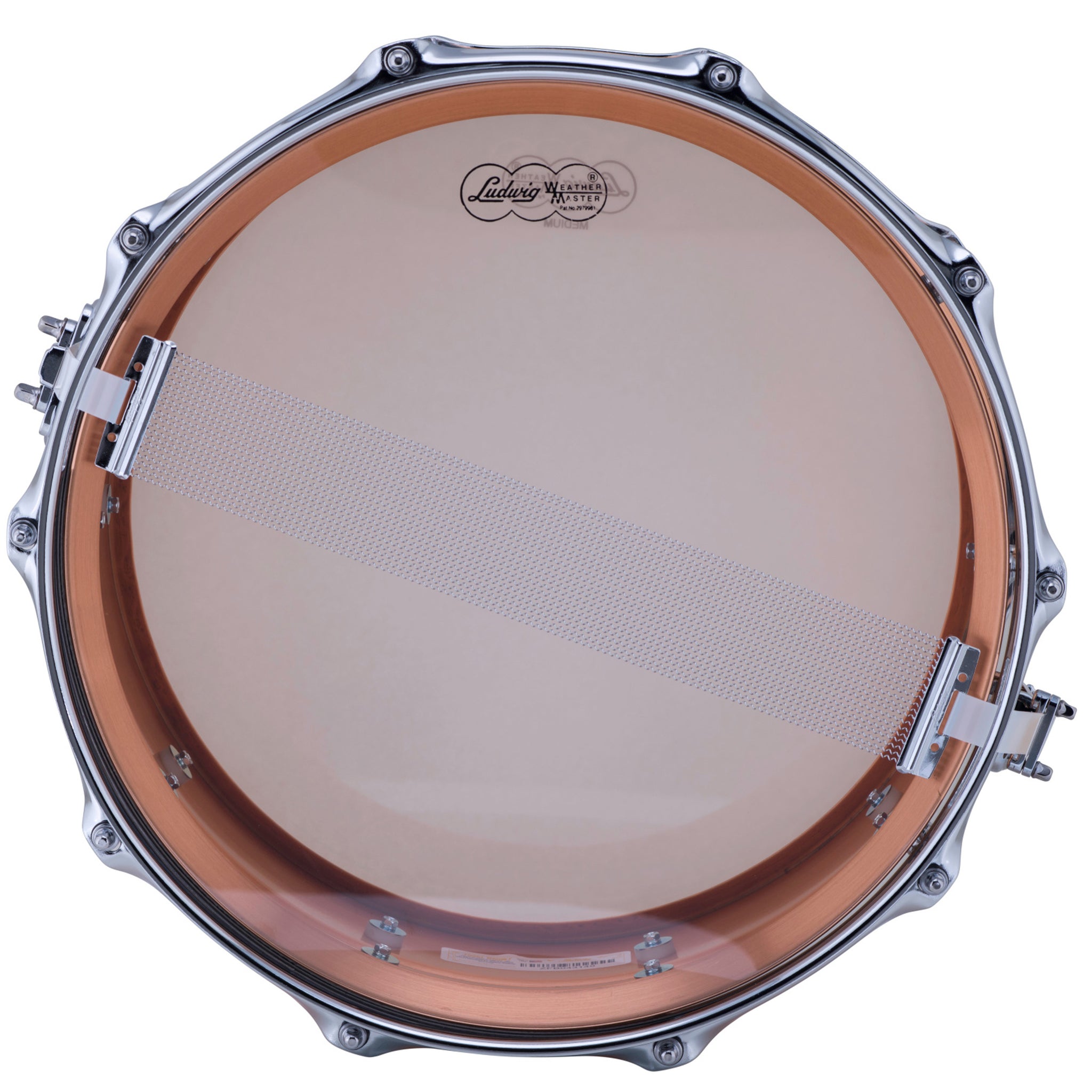 Ludwig LC662 Copper Phonic 6.5x14 Smooth Polished Shell, Imperial Lugs Snare Drum
