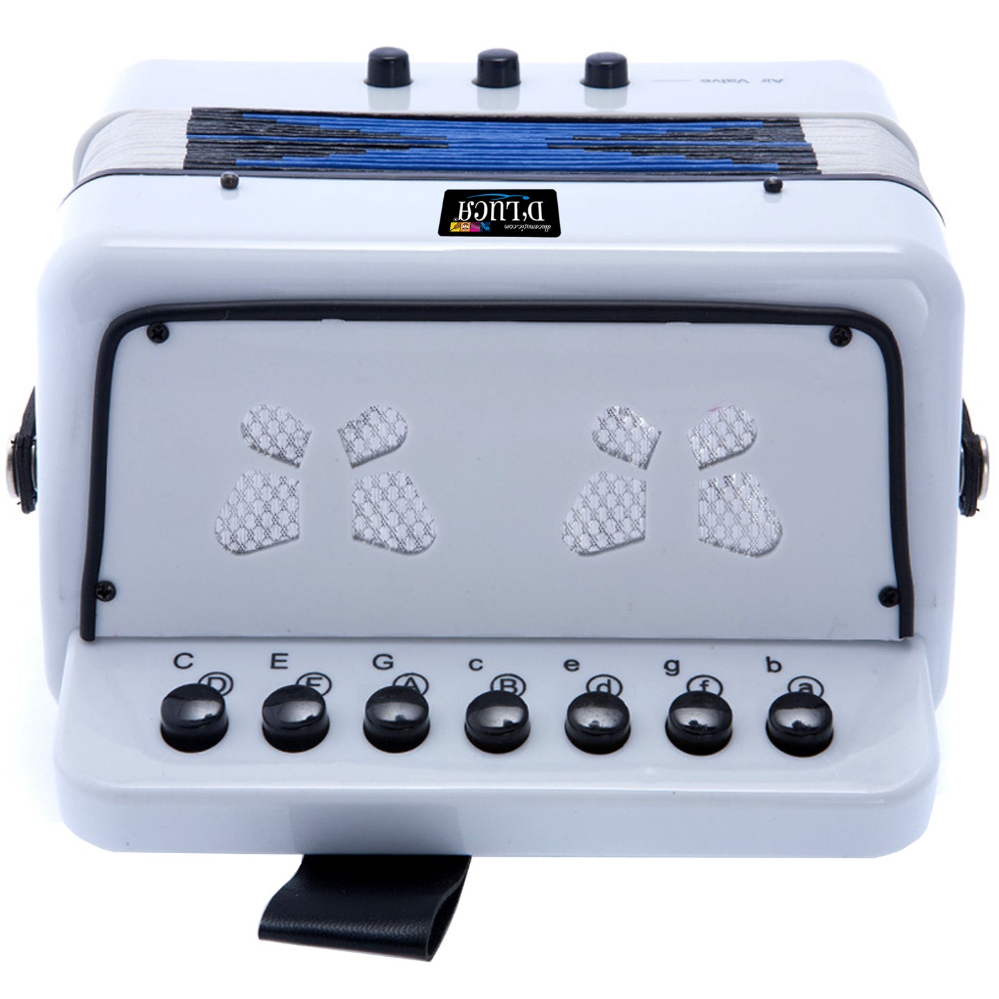 D'Luca Kids Series Button Accordion, White