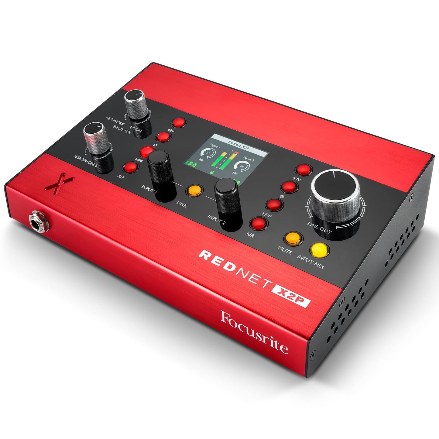 Focusrite Pro RedNet X2P 2x2 Ethernet Audio Digital IO with Mic Preamps