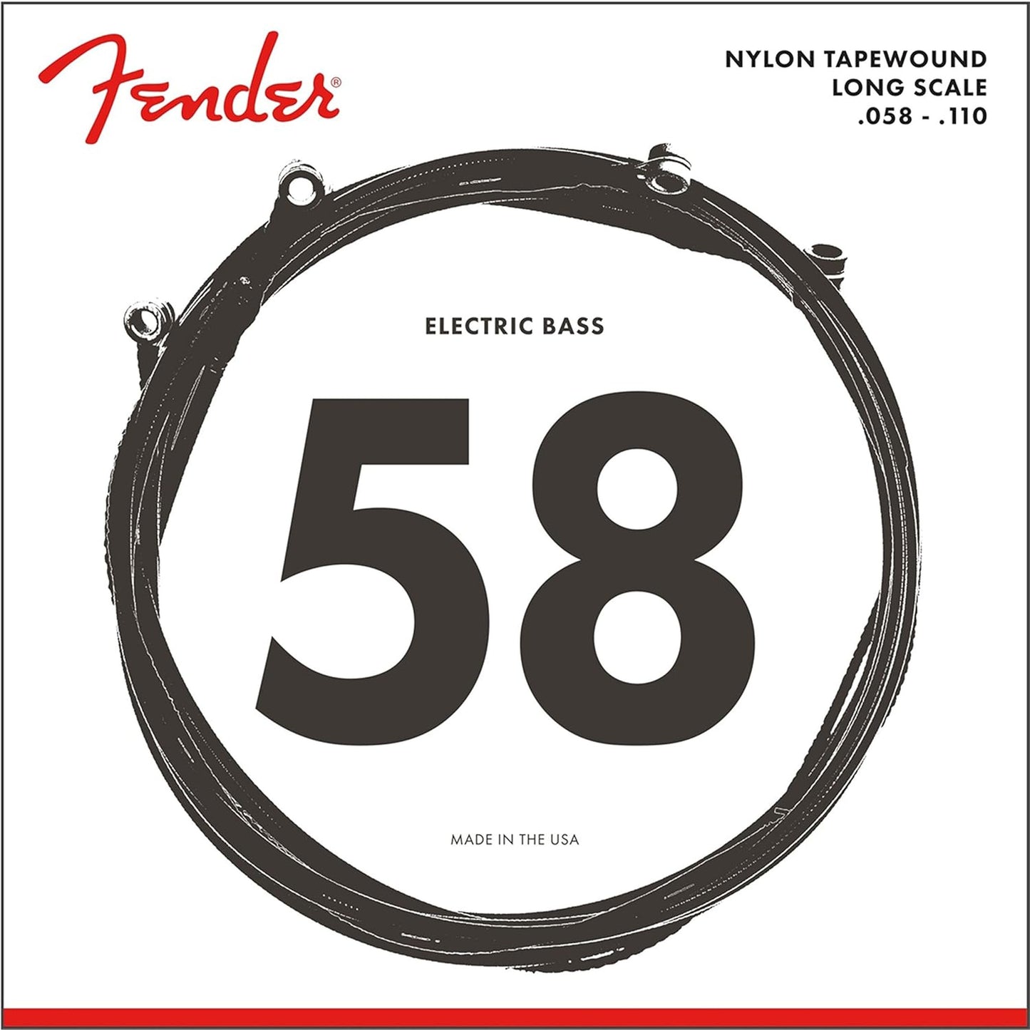 Fender 9120 Bass Strings, Nylon Tapewound, Long Scale, .058-.110