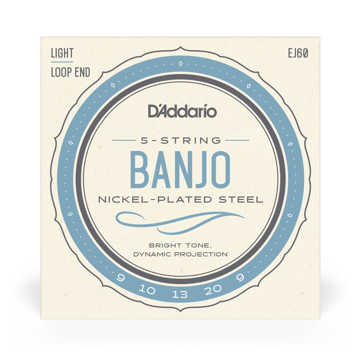 D'Addario EJ60 5-String Banjo Strings, Nickel, Light, 9-20