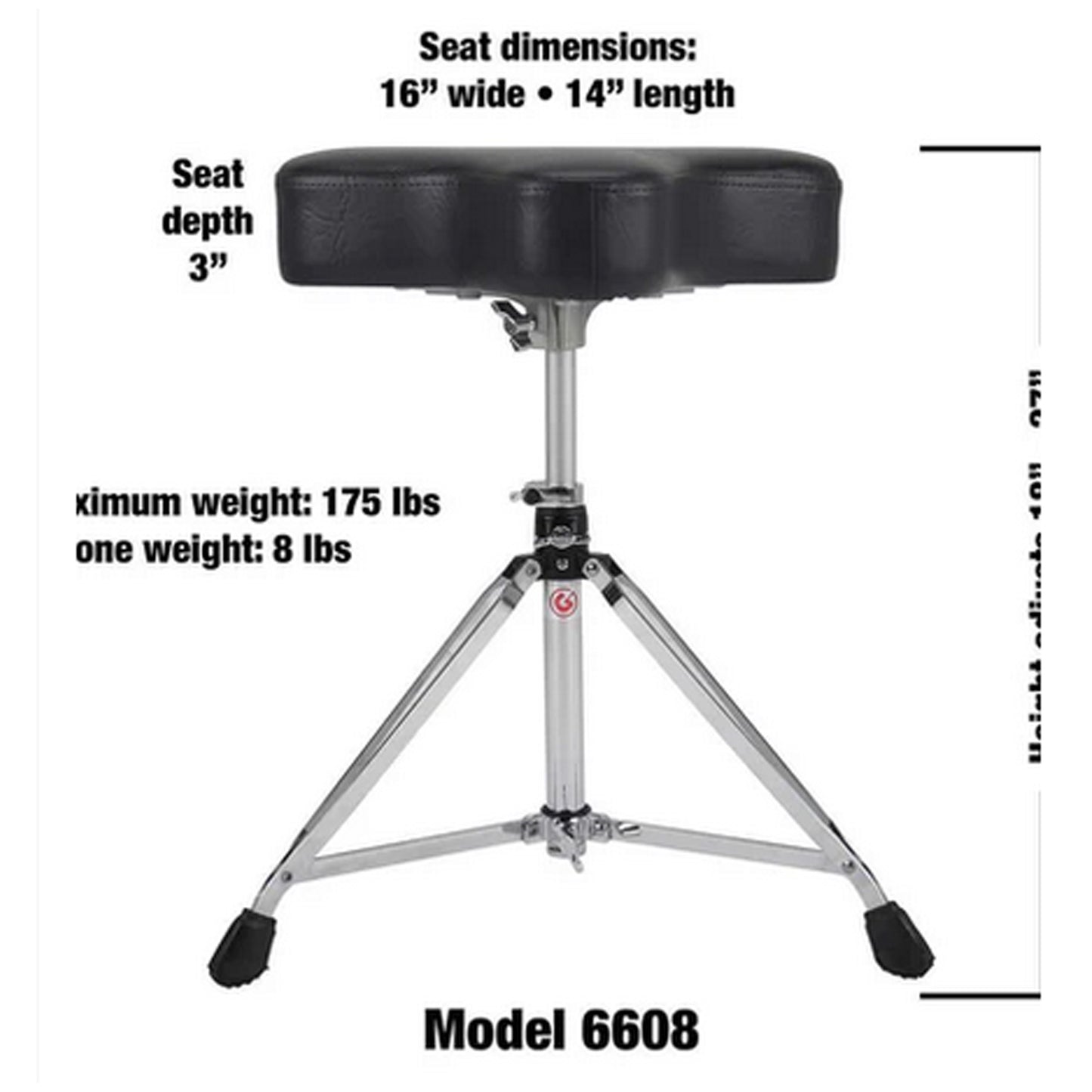 Gibraltar Vinyl Moto Style Drum Throne