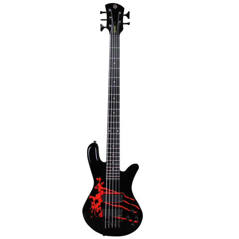 Spector Legend5 Alex Webster Solid Black Gloss with Drip Pattern