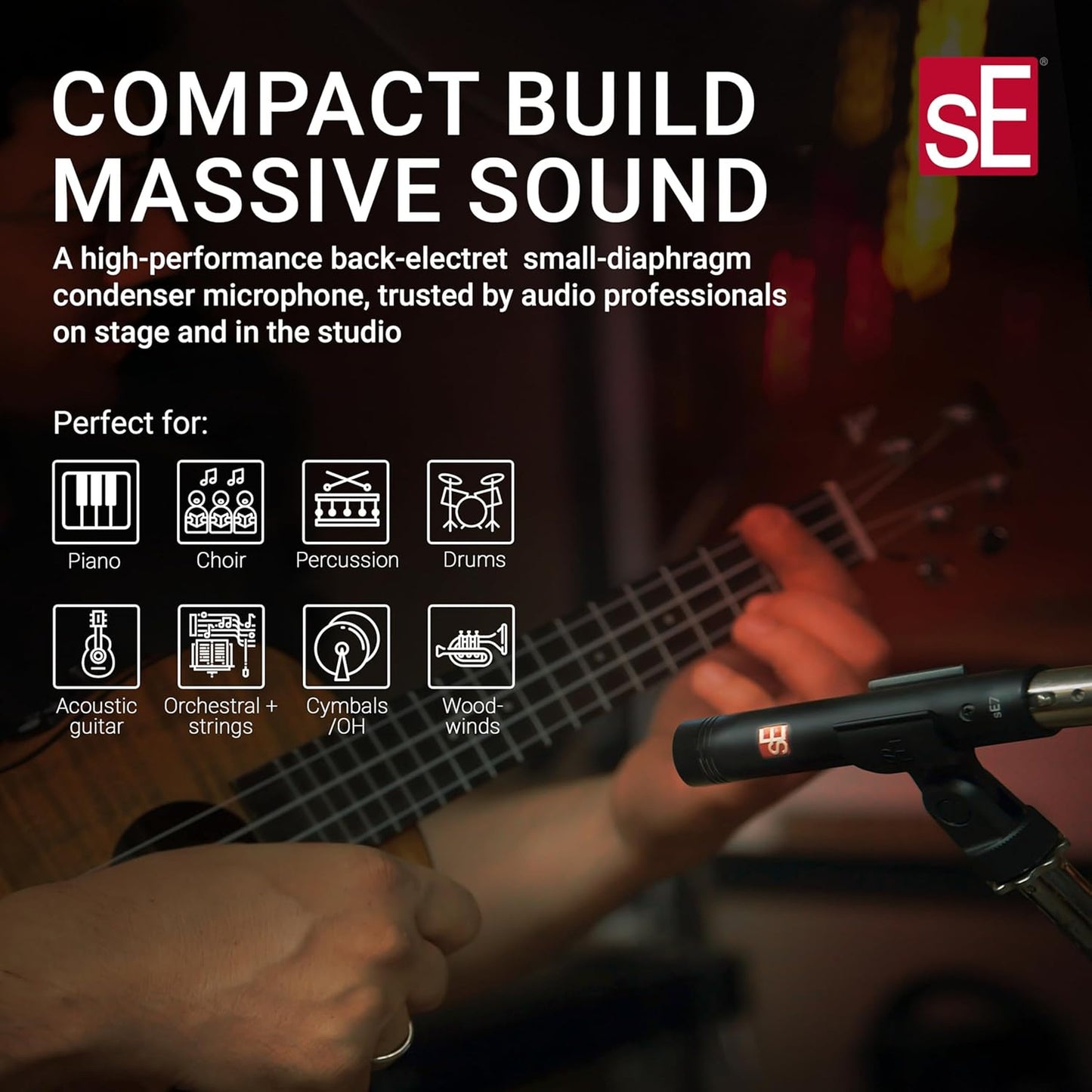 sE Electronics Small Diaphragm Side Cardioid Condenser Microphone with Clip