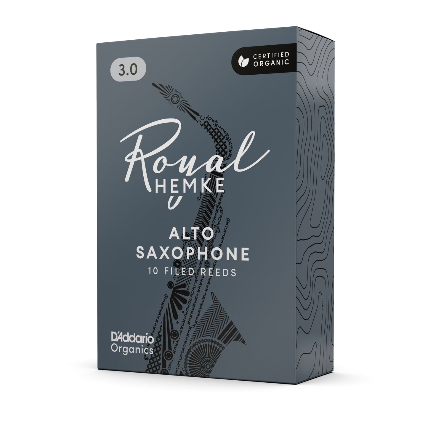 Royal Hemke Organic Alto Saxophone Reeds, Strength 3.0, 10-pack