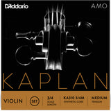 D'Addario Kaplan Amo Violin String Set, 3/4 Scale, Medium Tension