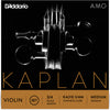 D'Addario Kaplan Amo Violin String Set, 3/4 Scale, Medium Tension