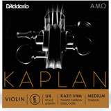 D'Addario Kaplan Amo Violin E String, 1/4 Scale, Medium Tension