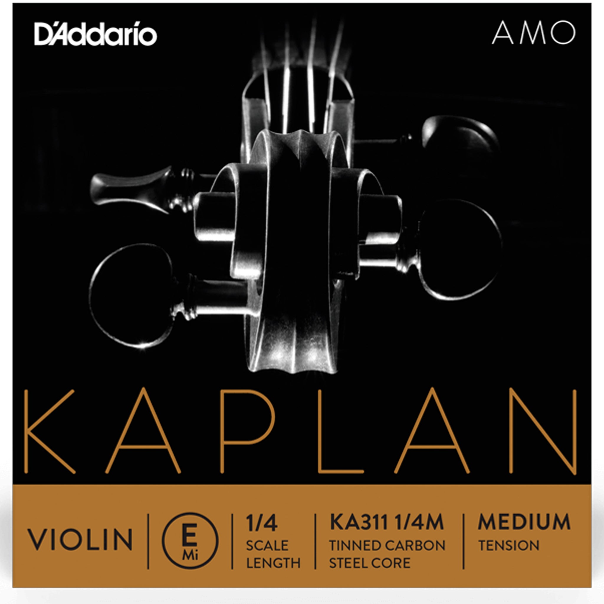 D'Addario Kaplan Amo Violin E String, 1/4 Scale, Medium Tension