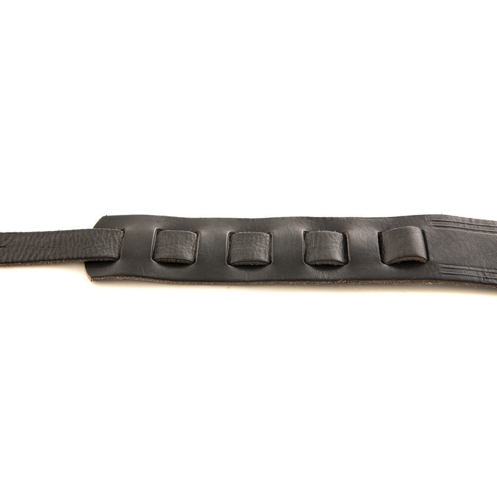 Ovation Guitar Premium Leather Strap Signature Leaf Black