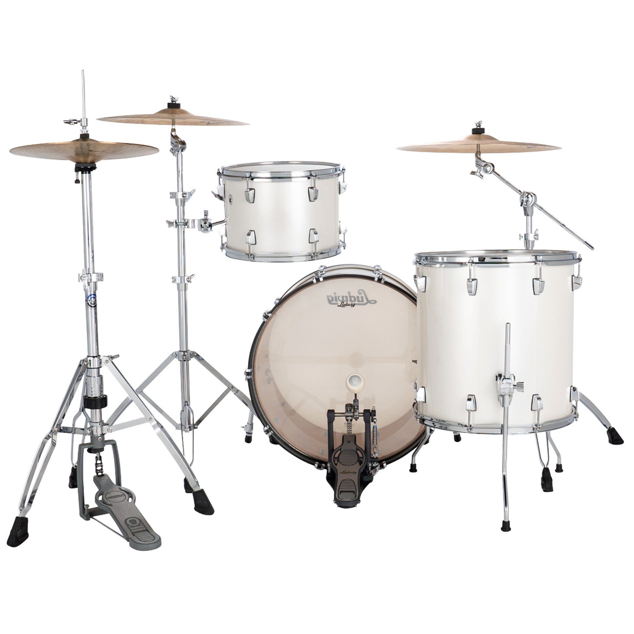 Ludwig NeuSonic FAB 3-piece Acoustic Drum Set Shell Pack Silver Silk