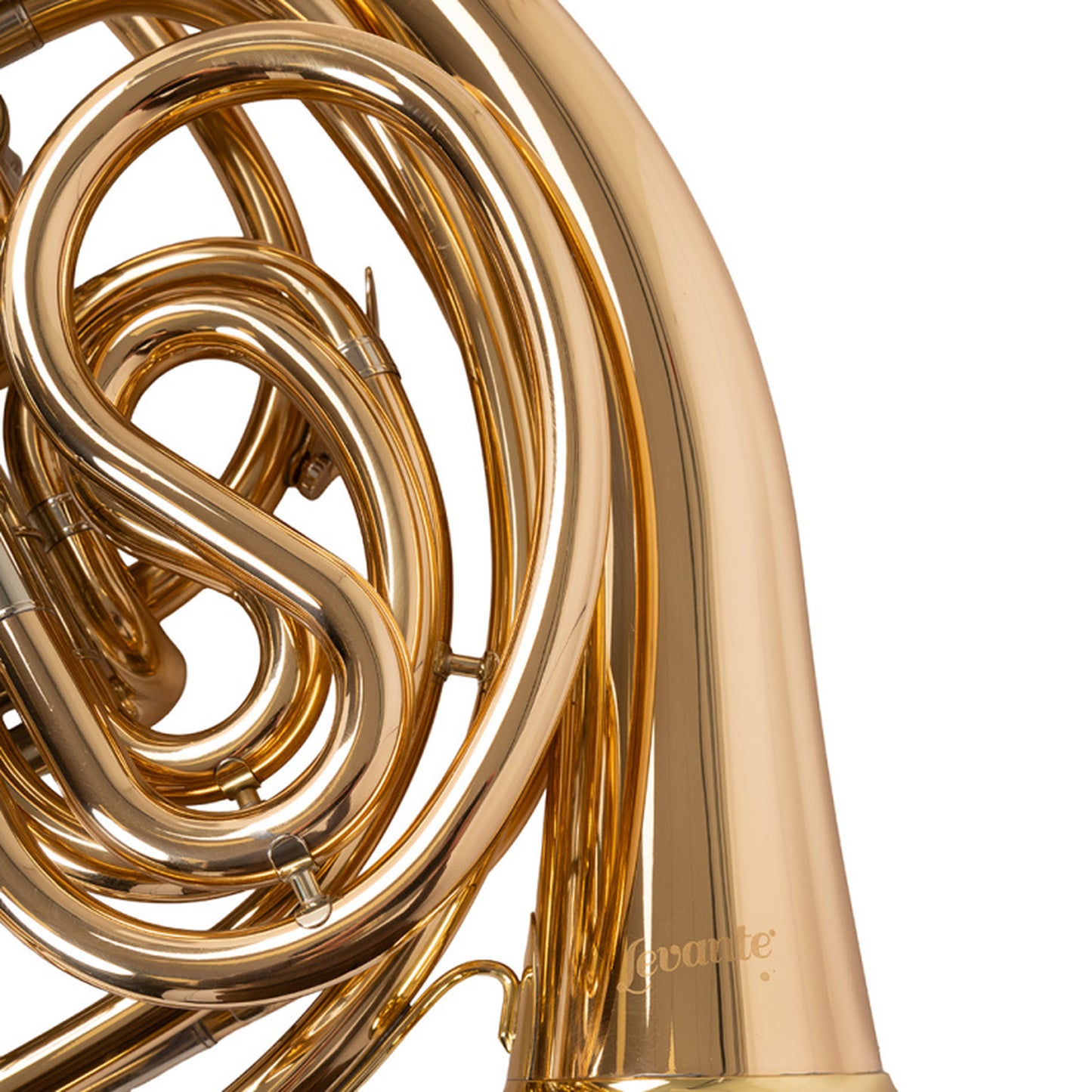 Stagg Levante F/bb Double French Horn, 4 Rotary Valves, Gold Brass