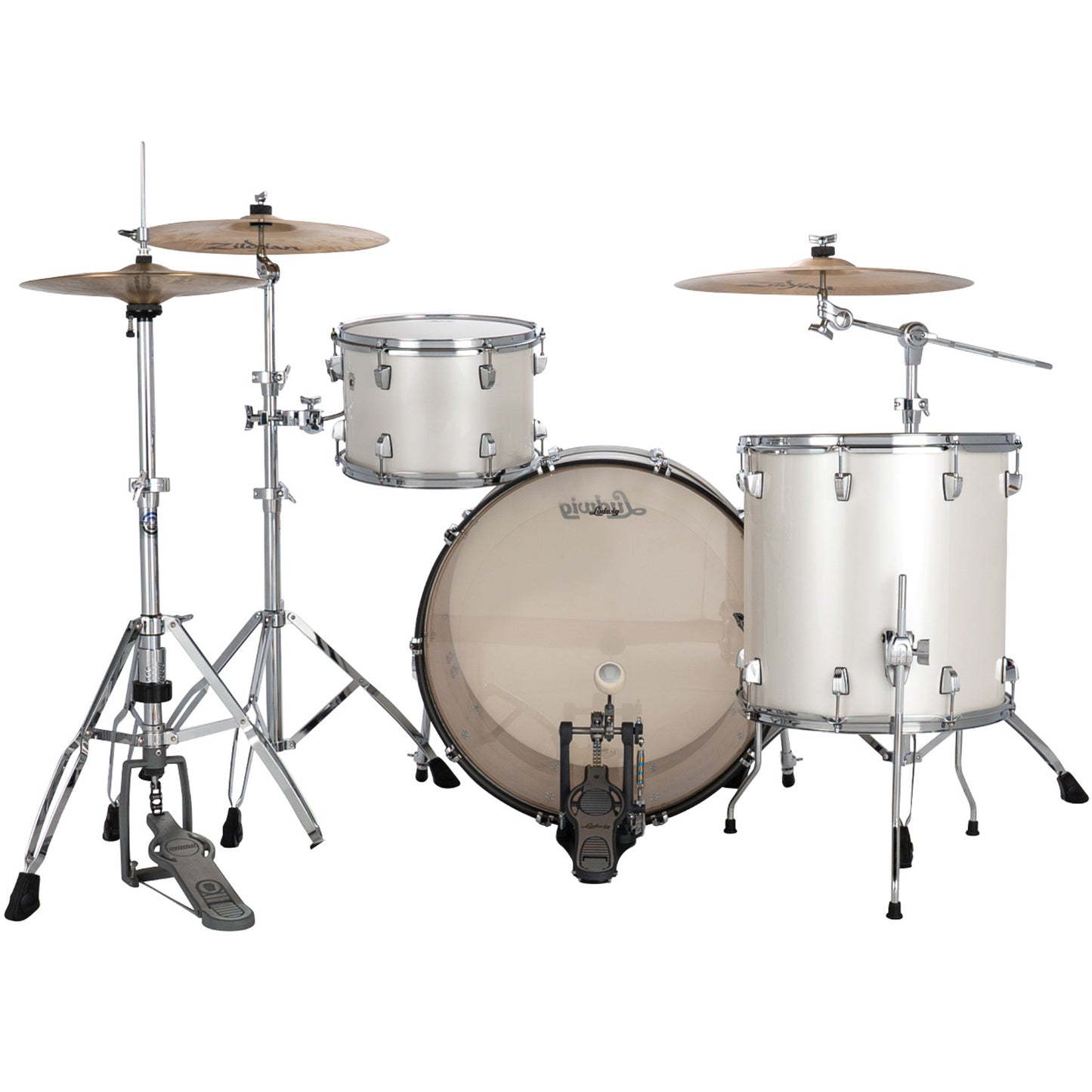 Ludwig NeuSonic Pro Beat 3-piece Acoustic Drum Set Shell Pack Silver Silk