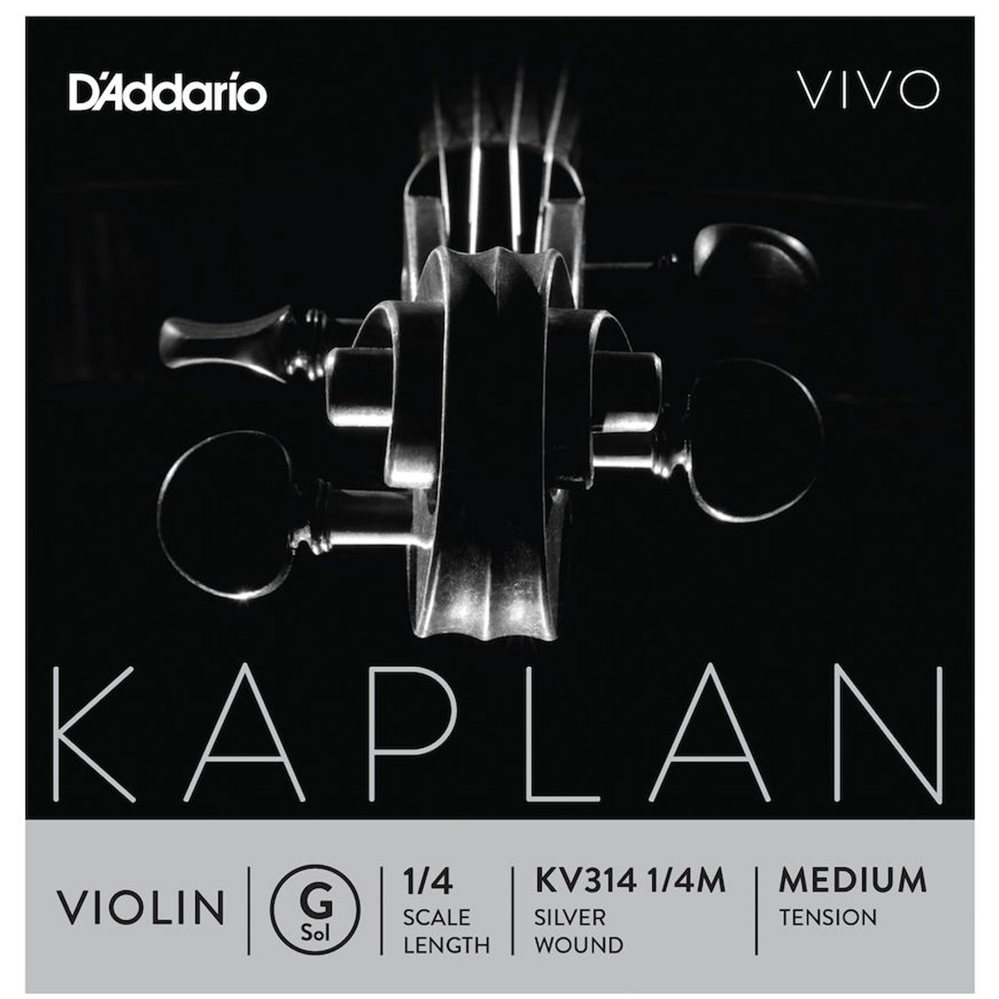D'Addario Kaplan Vivo Violin G String, 1/4 Scale, Medium Tension