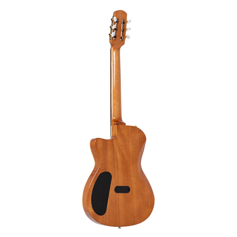 Angel Lopez Hybrid Nylon Electric Semi-Acoustic Guitar, Black