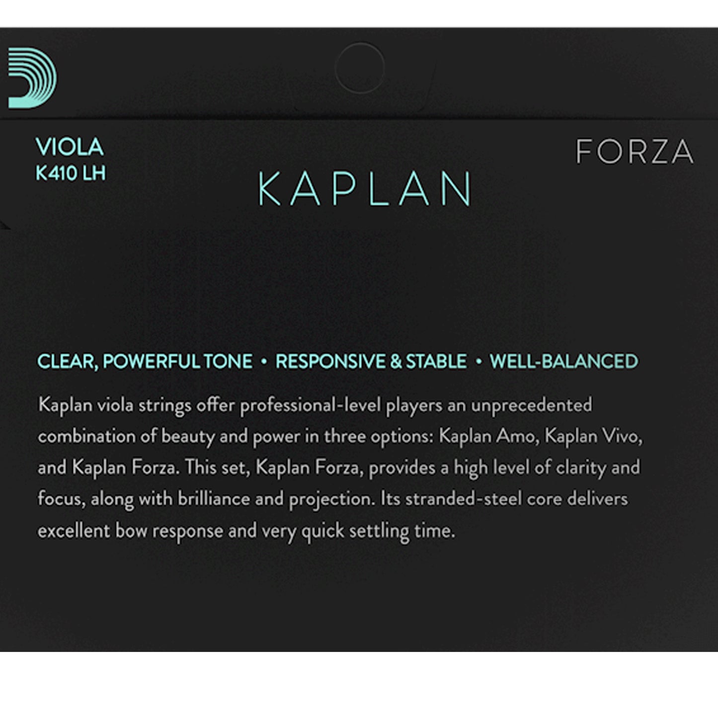 D'Addario Kaplan Forza Viola Single A String, Medium Scale Medium, Bulk 10-Pack