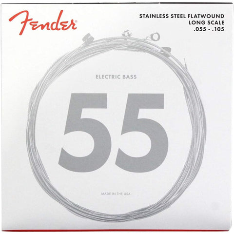 Fender 9050 Bass Strings, Stainless Steel Flatwound, .055-.105