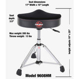Gibraltar 9000 Series Hydraulic Cordura Saddle Drum Throne