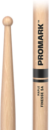 Promark Finesse 5A Maple Drumstick, Small Round Wood Tip
