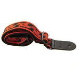 Ovation Guitar Nylon Strap Signature Leaf Ruby Red