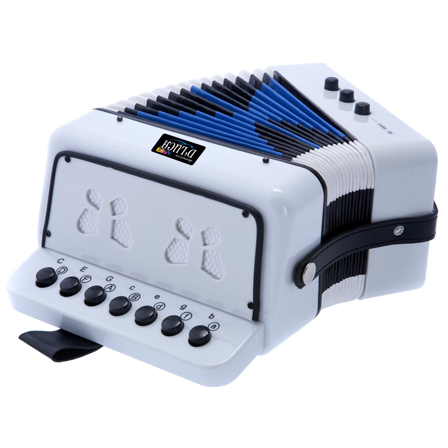 D'Luca Kids Series Button Accordion, White