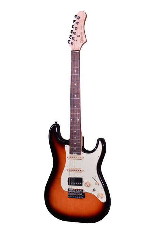 Crafter Solid Body S Style Guitar Modern Sera Series, Bag, Tobacco Sunburst