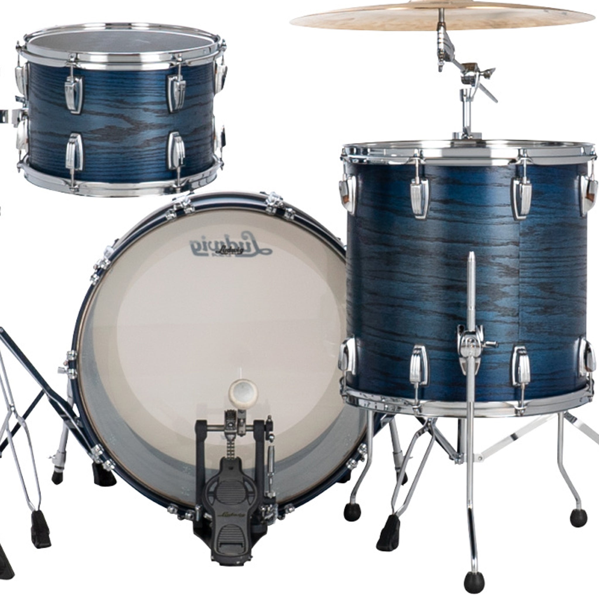 Ludwig Classic Oak Fab 3-piece Acoustic Drum Set Shell Pack Blue Burst
