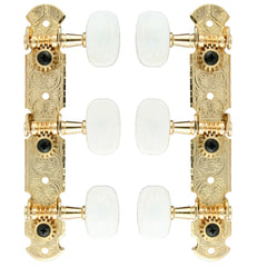 Ovation Gold Classical Guitar Tuning Machines Set, White Pegs