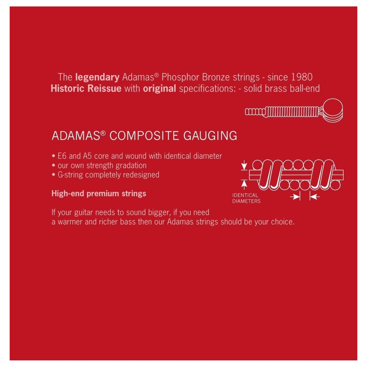 Adamas Acoustic Guitar Strings Extra Light .010 - .047