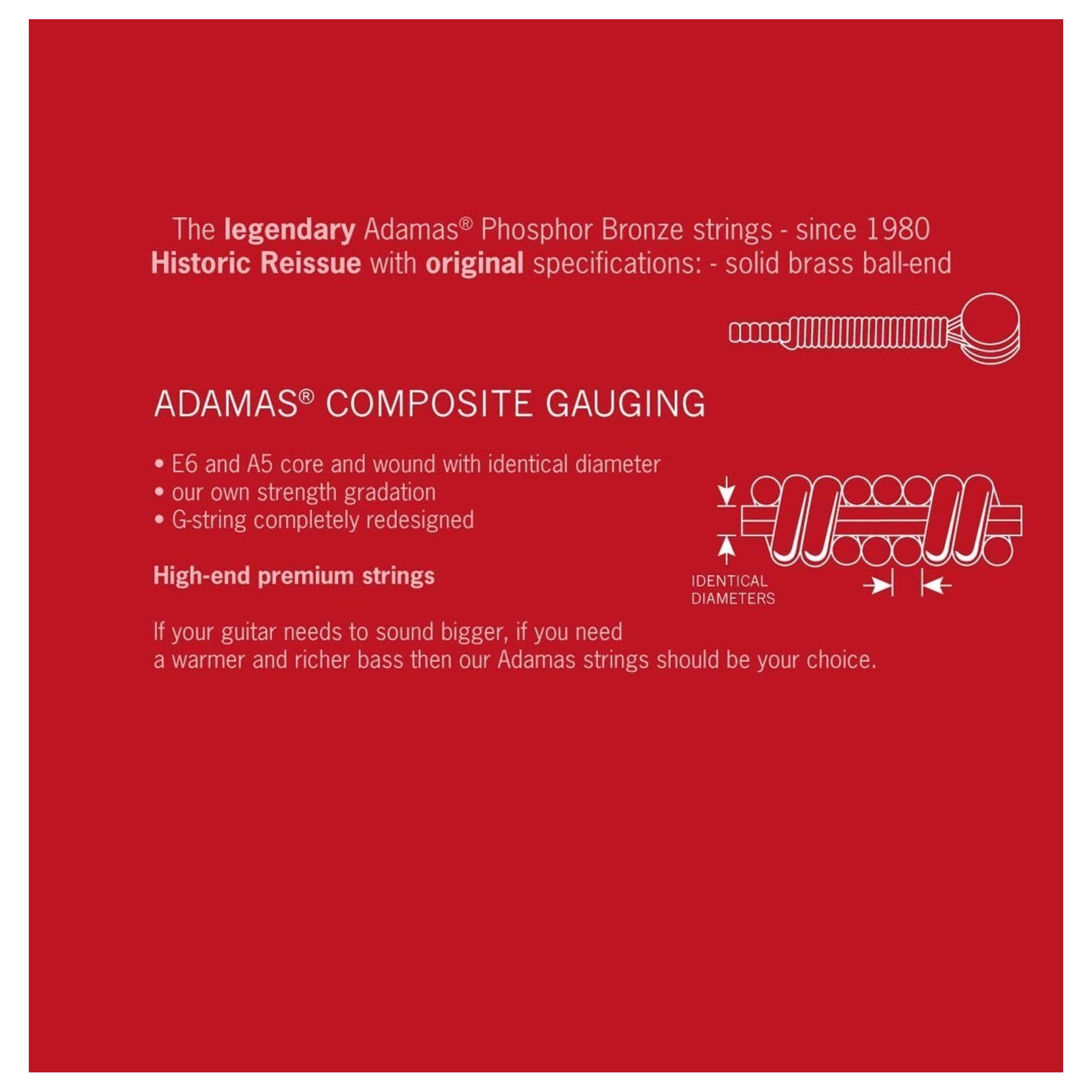Adamas Acoustic Guitar Strings Extra Light .010 - .047