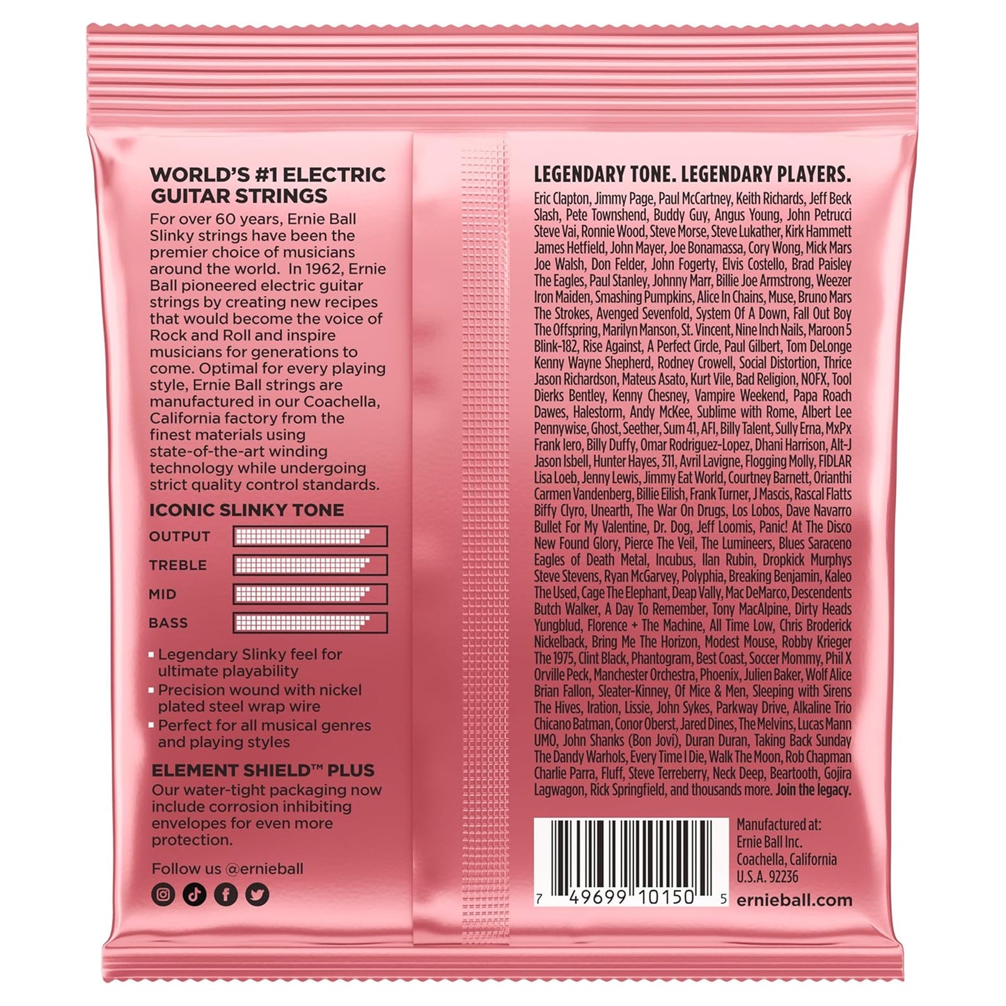 Ernie Ball Zippy Slinky Nickel Wound Electric Guitar Strings 7-36 Gauge