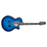 Takamine TSP100 DBS Thinline Acoustic-Electric Guitar W/CASE Blue Sunburst