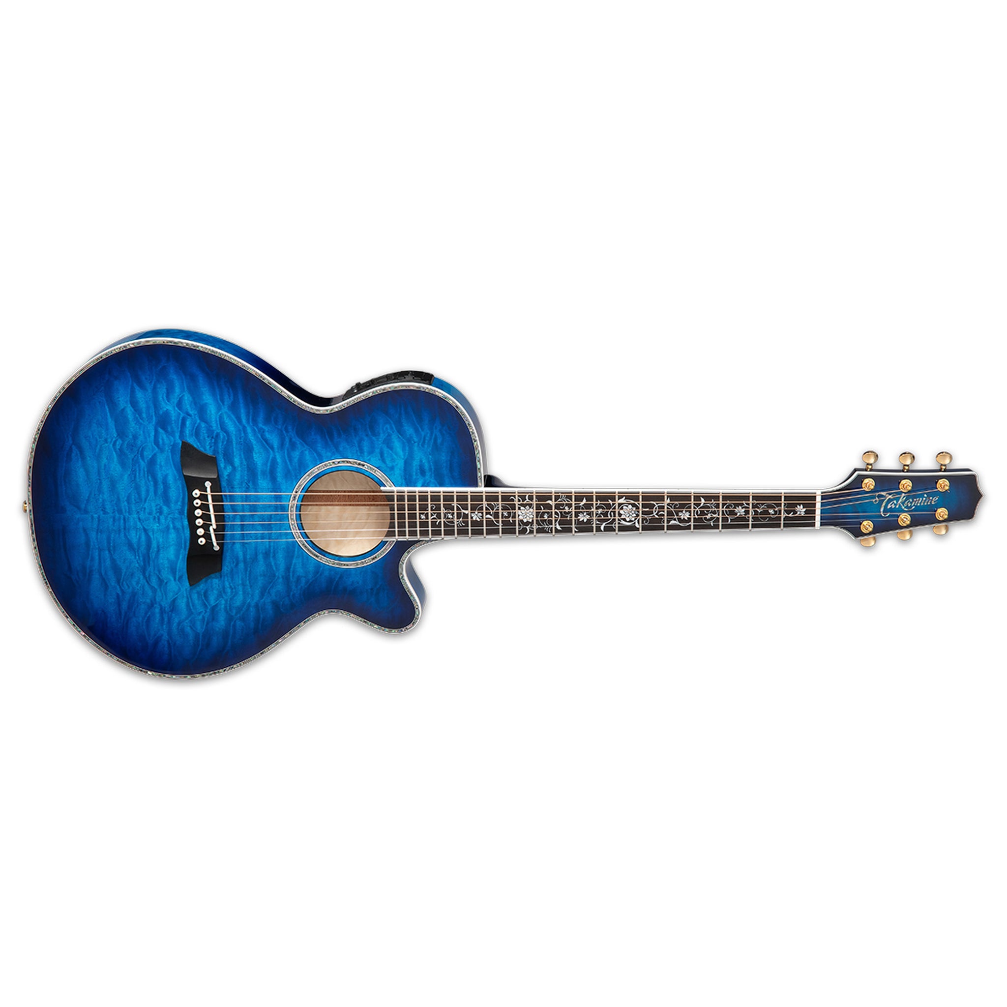 Takamine TSP100 DBS Thinline Acoustic-Electric Guitar W/CASE Blue Sunburst