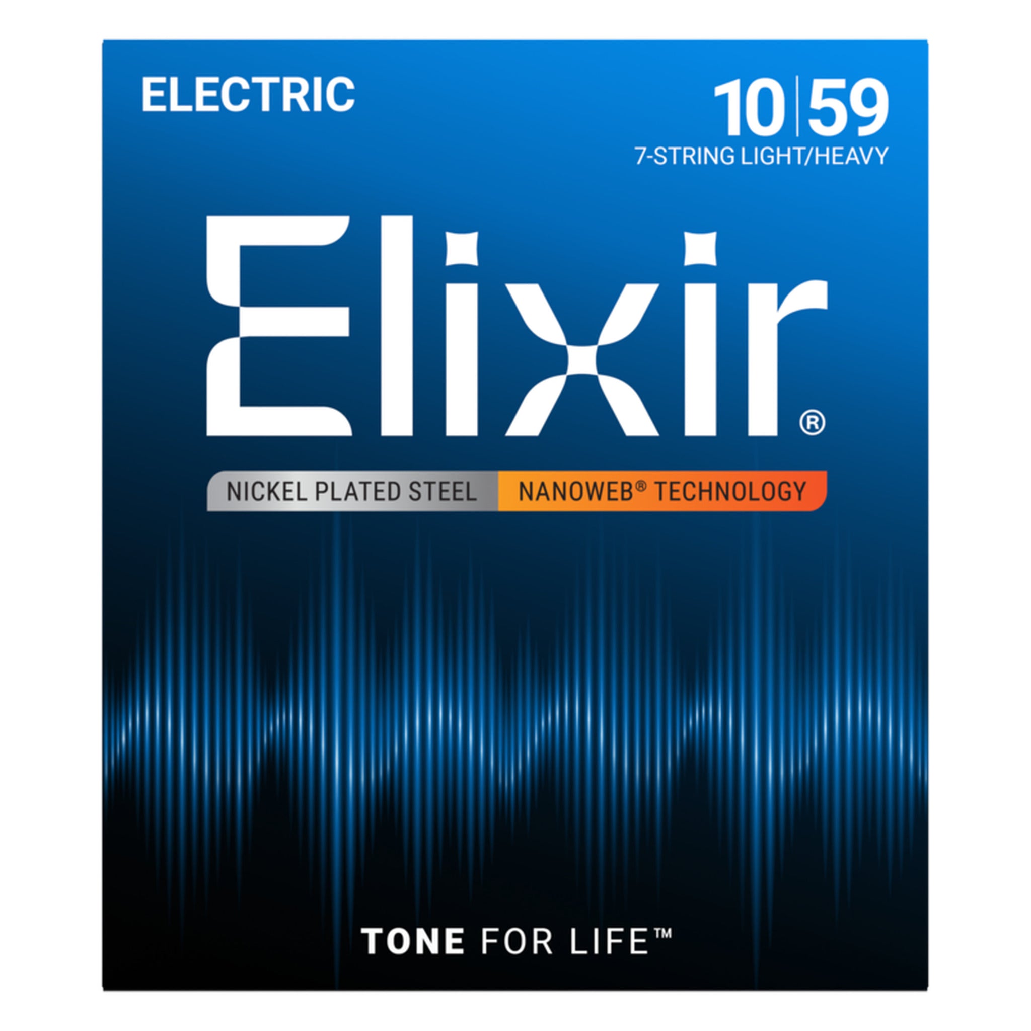 Elixir 7-String Electric Guitar Strings, NANOWEB, Light/Heavy (.010-.059)