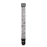 D'Addario Beatles 1964 US Tour Ticket Stubs Guitar Strap, Black and White