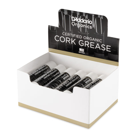 D'Addario Organic Cork Grease, Box of 12 Tubes