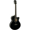 Washburn EA12 Festival Series Mini Jumbo Cutaway Acoustic Electric Guitar. Black
