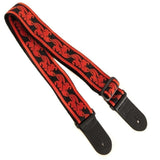 Ovation Guitar Nylon Strap Signature Leaf Ruby Red