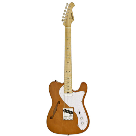 Aria Modern Classic Semi Hollow Tele Style Electric Guitar Natural