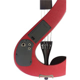 Stagg 4/4 Electric Violin Set With S-shaped Metallic Red, Case & Headphones