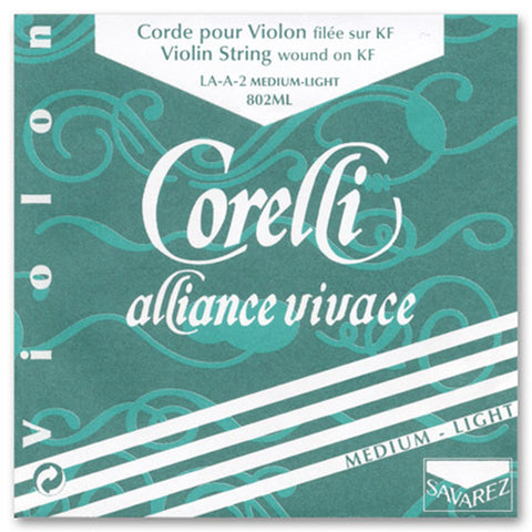 Savarez Corelli Alliance Vivace, Violin A String, (Synthetic/Aluminum), 4/4, Light