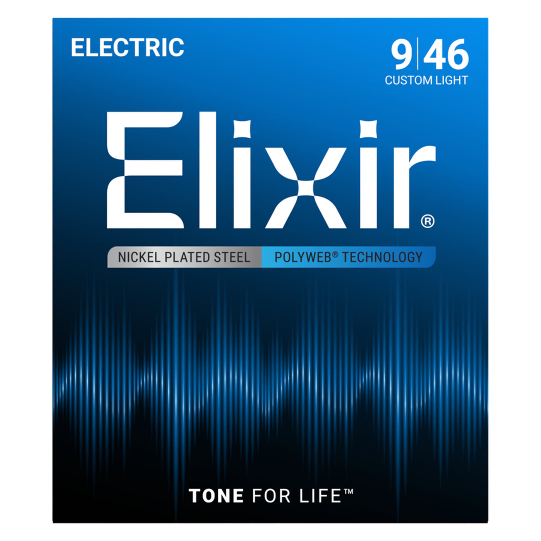 Elixir Electric Guitar Strings, POLYWEB, Custom Light (.009-.046)