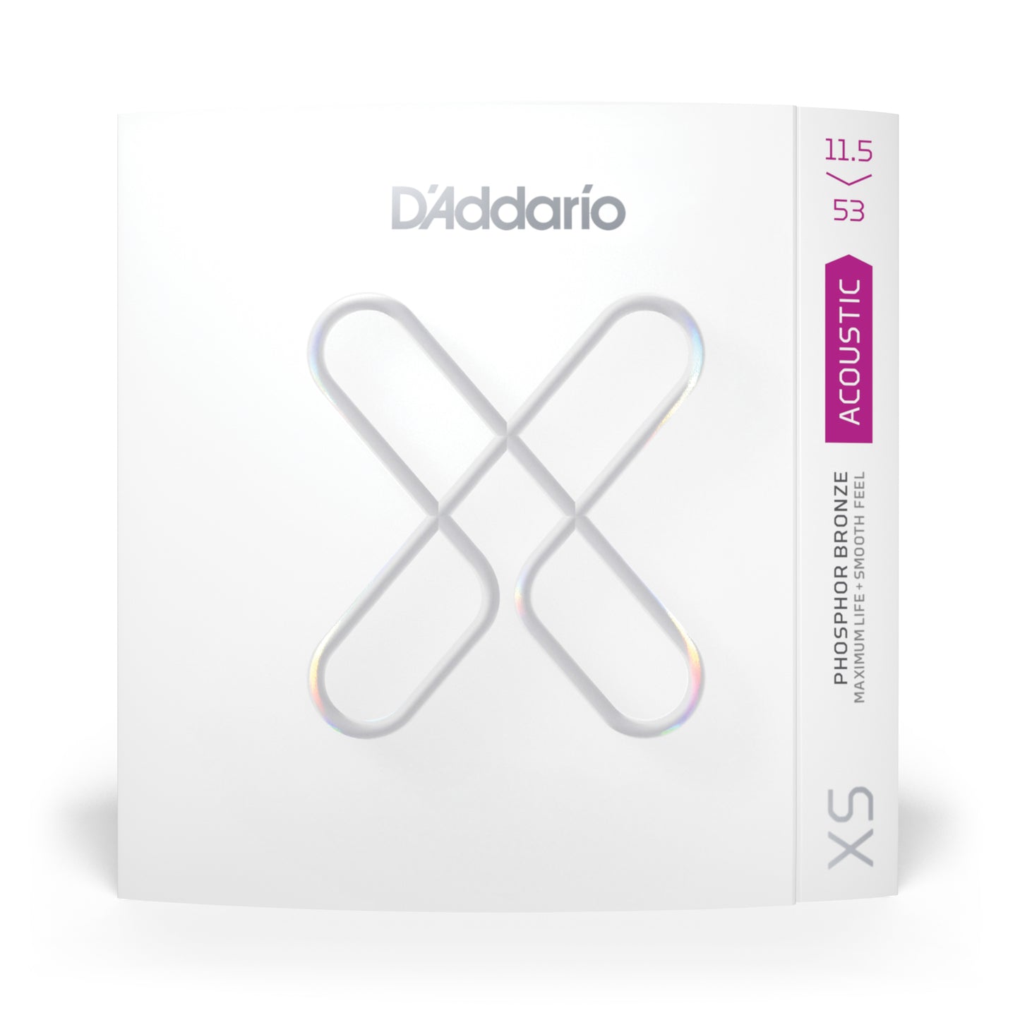 D'Addario XS Phosphor Bronze Acoustic Guitar Strings, Custom Light Plus, 11.5-53