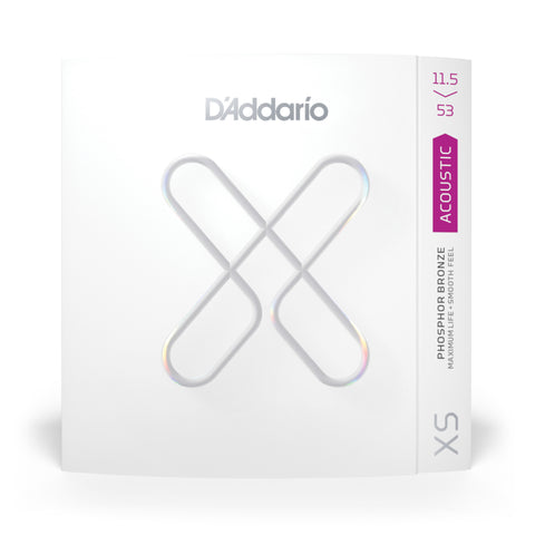 D'Addario XS Phosphor Bronze Acoustic Guitar Strings, Custom Light Plus, 11.5-53