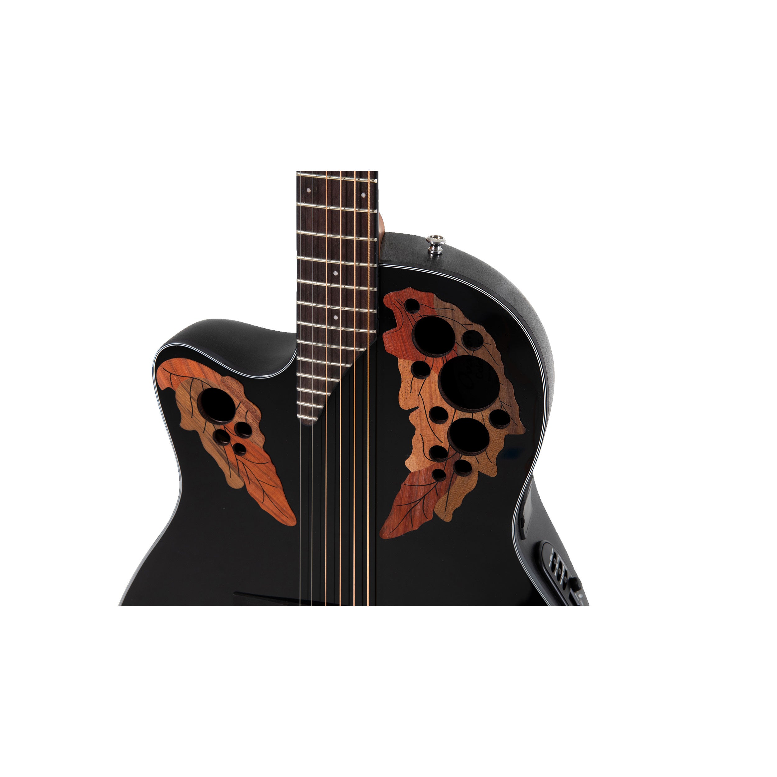 Ovation Celebrity Elite Mid Depth, Lefty Acoustic Electric Guitar, Black