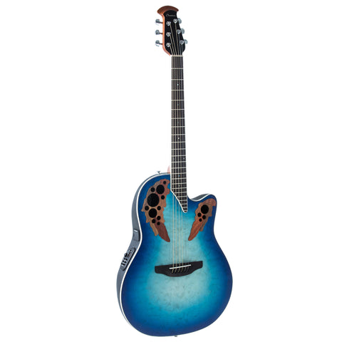 Ovation Celebrity Elite Shallow, Acoustic Electric Guitar, Blue/Natural Burst