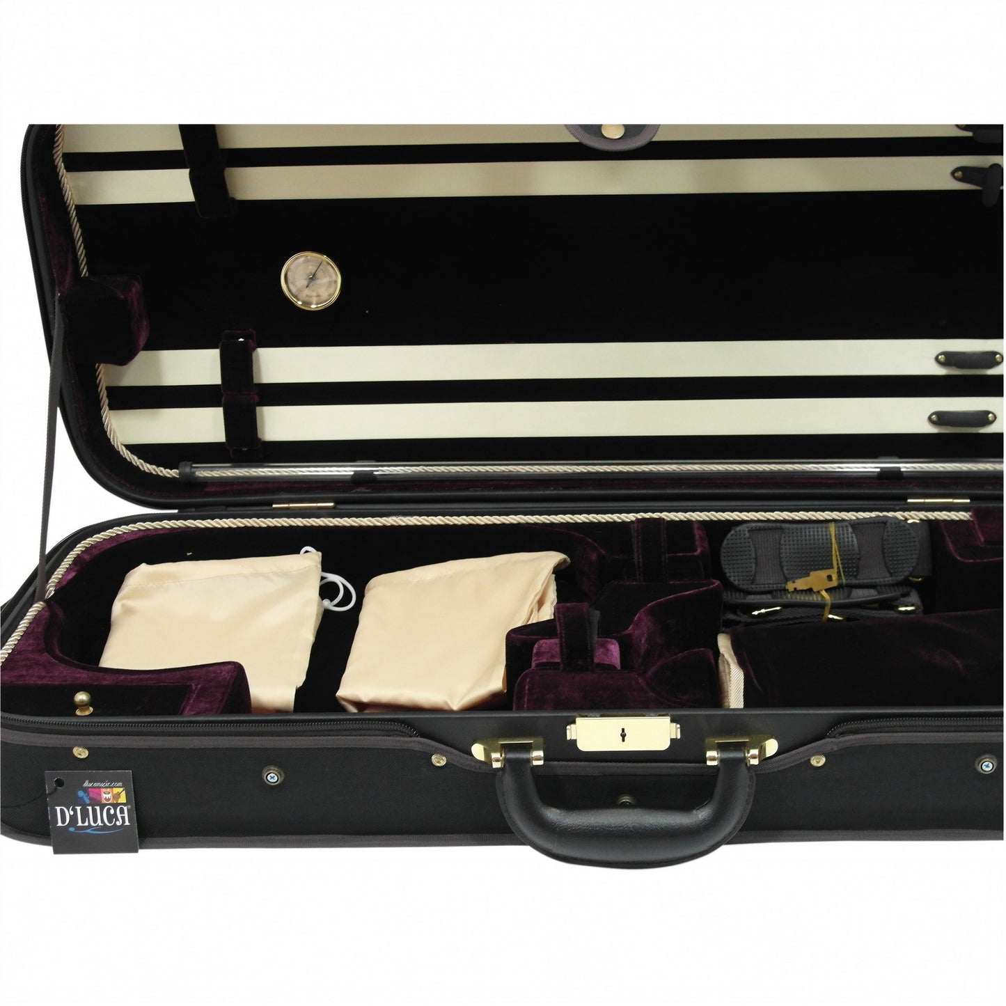 D’Luca Pro Series CP04M Double Violin Case Black-Burgundy