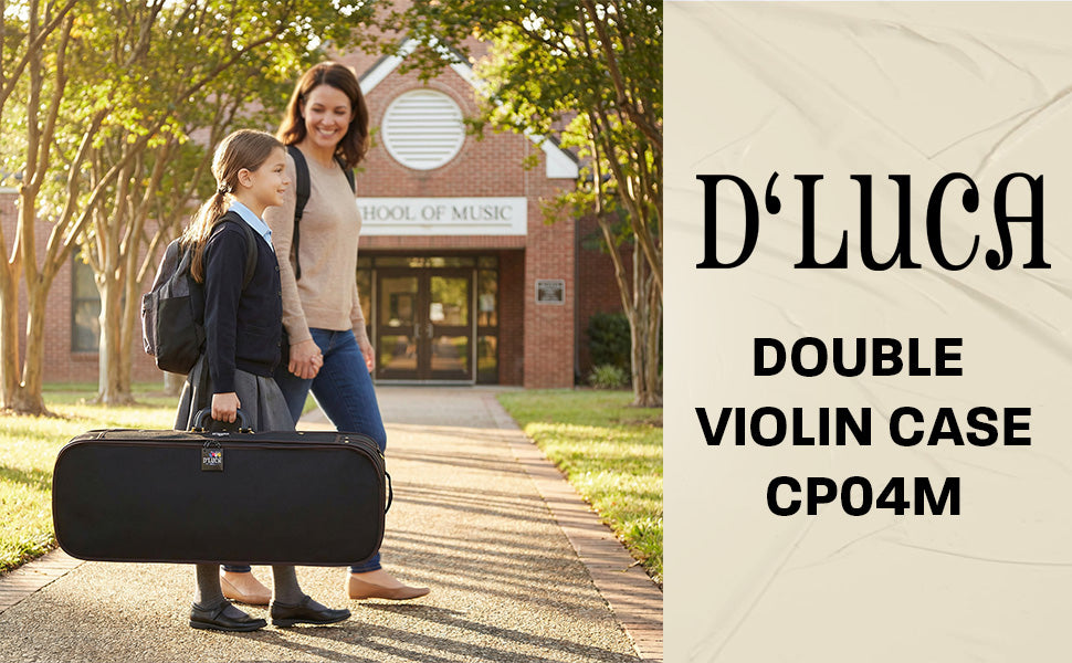 D’Luca Pro Series CP04M Double Violin Case Black-Burgundy