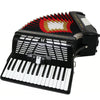 D'Luca Grand Piano Accordion 3 Switches 30 Keys 48 Bass with Case and Straps, Black